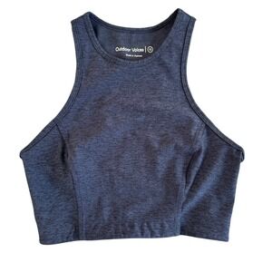 Outdoor Voices XS Blue Space Dye Crop Top High Neck Racerback Sports Bra 294768